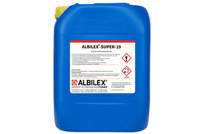 The disinfectant ALBILEX®-SUPER-19 is based on a mixture of 19% hydrogen peroxide and special silver ions with oligo-dynamic and bactericidal effect. 